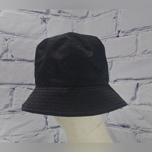 Burberry Men's TB Monogram Nylon Jacquard Bucket Hat Black Italy size Large - Picture 13 of 14
